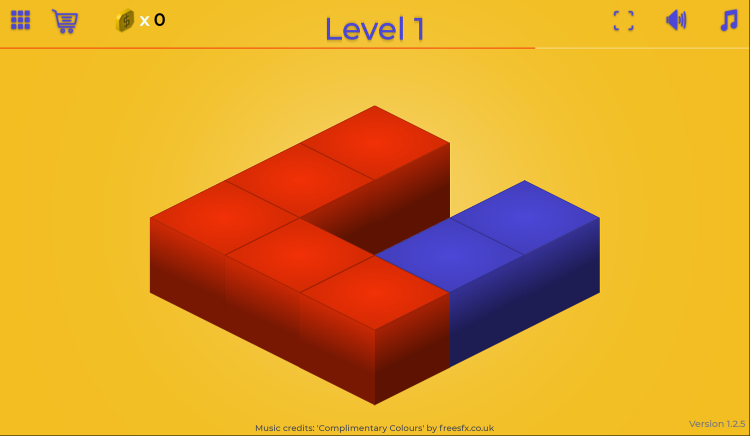 3D Cubes Game Level Play Screenshot.