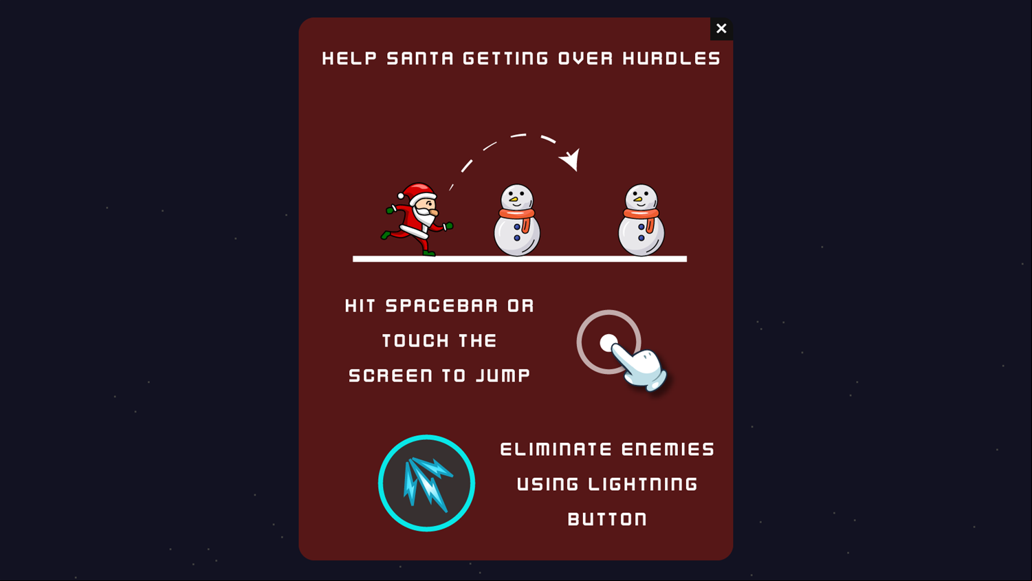 3D Hopping Santa Game How To Play Screenshot.