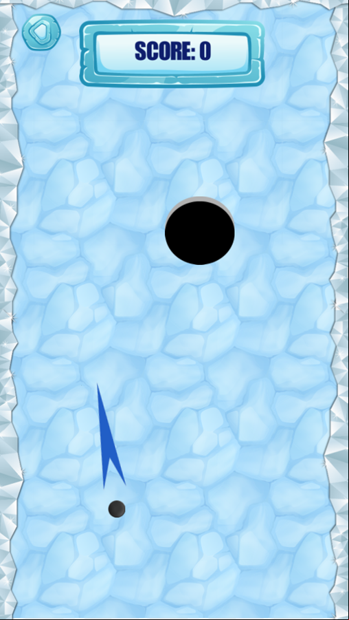 Ball In The Ice Hole Game Start Screenshot.