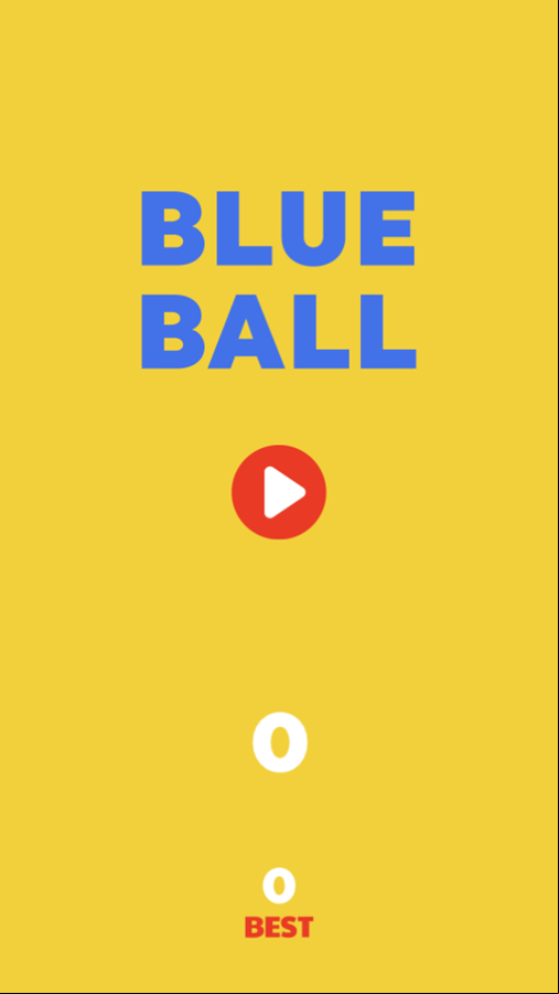Blue Ball Game Welcome Screen Screenshot.