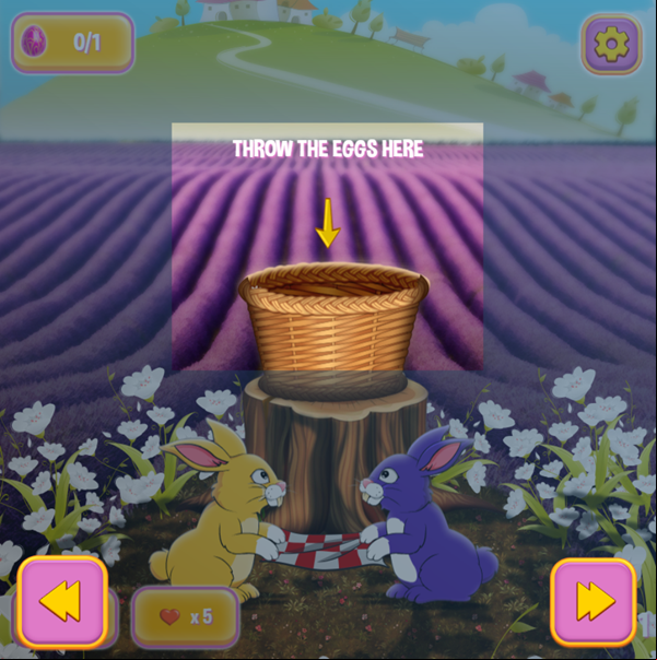 Bouncing Eggs Game Instructions Screenshot.