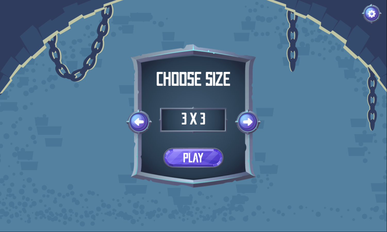 Card Attack Game Choose Tile Size Screenshot.