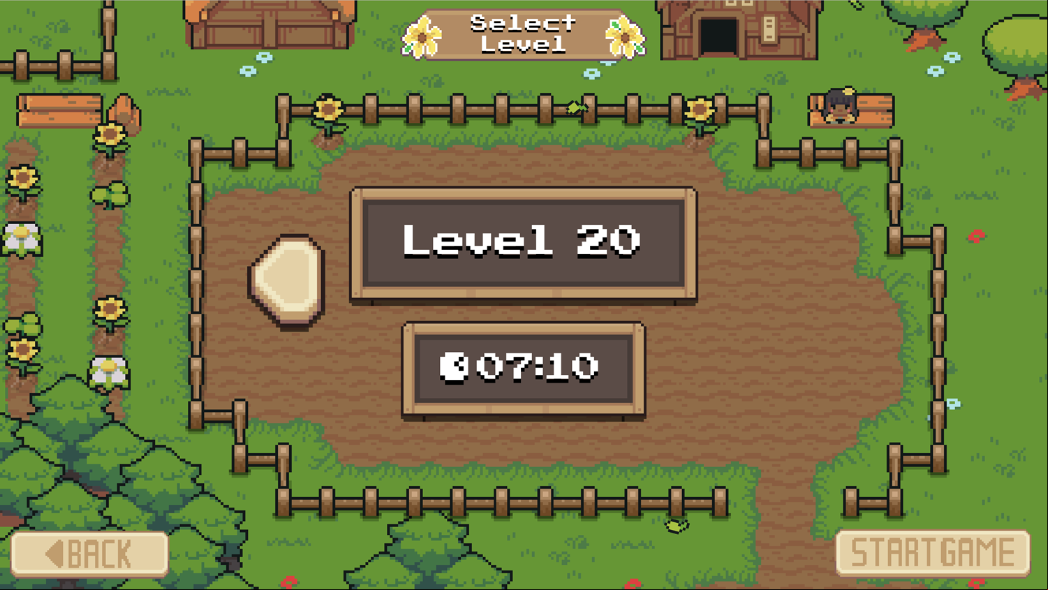 Charlotte Valley Game Level Select Screen Screenshot.