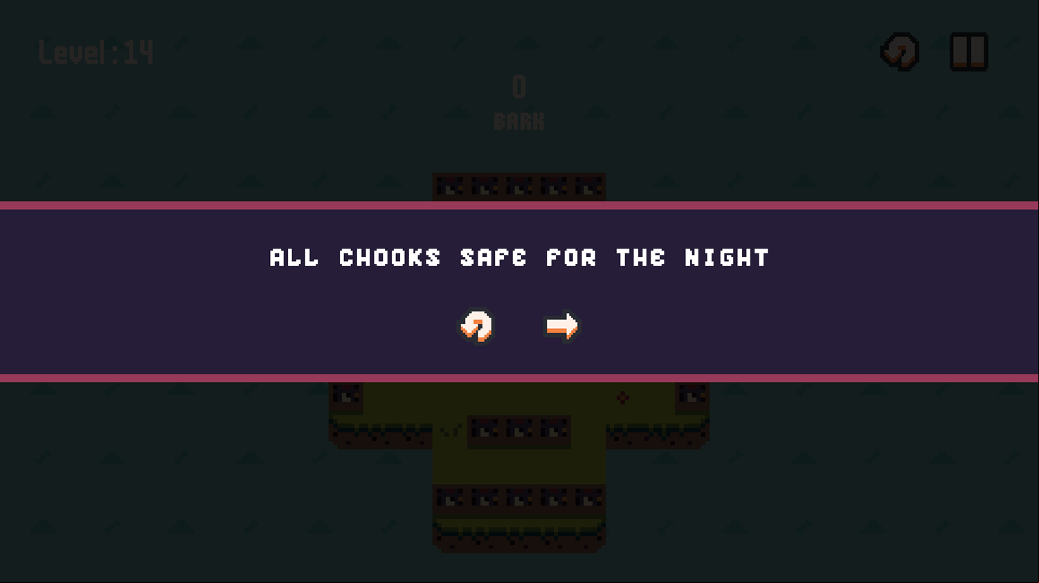Chook Lockdown Game Level Complete Screen Screenshot.