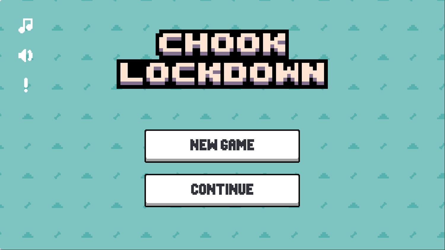 Chook Lockdown Game Welcome Screen Screenshot.