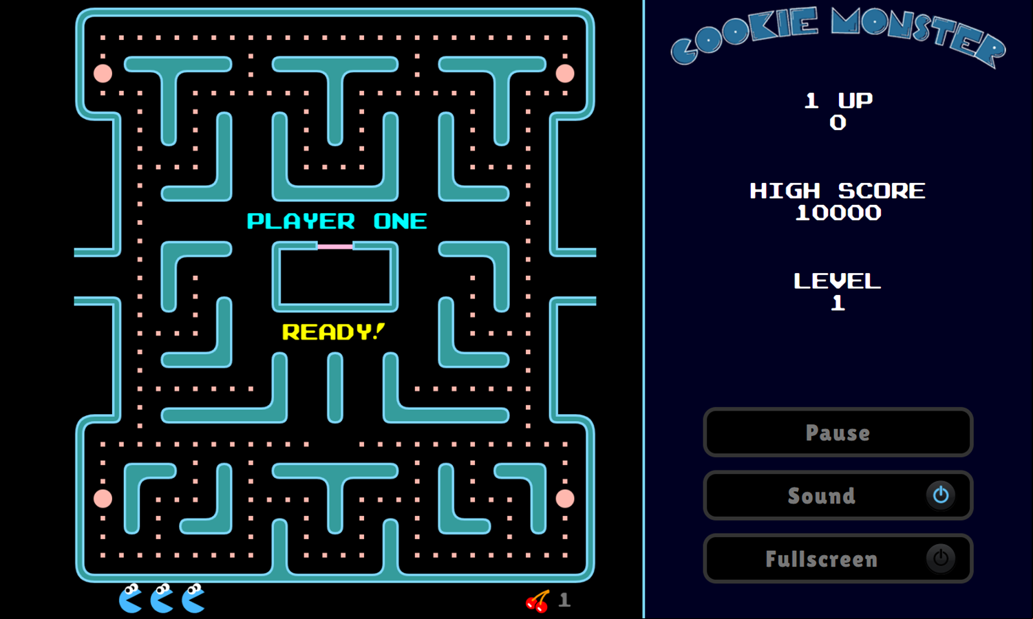 Cookie Monster Game Level Start Screenshot.