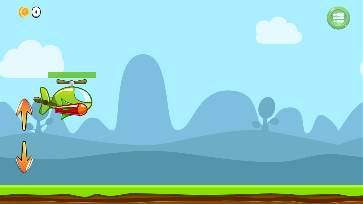 Copter Attack Game Start Screenshot.