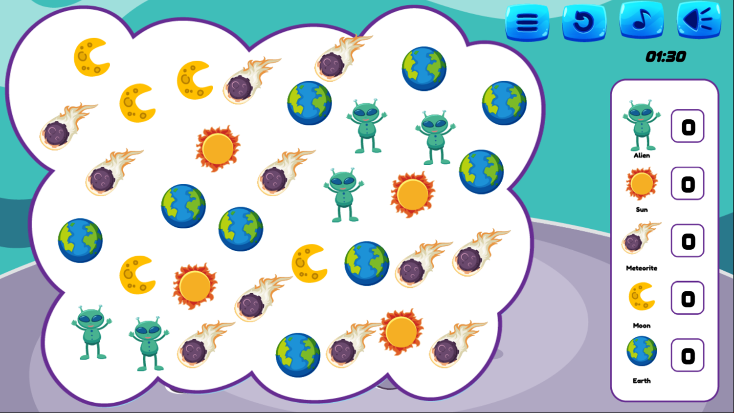 Cosmic English Game Start Screenshot.
