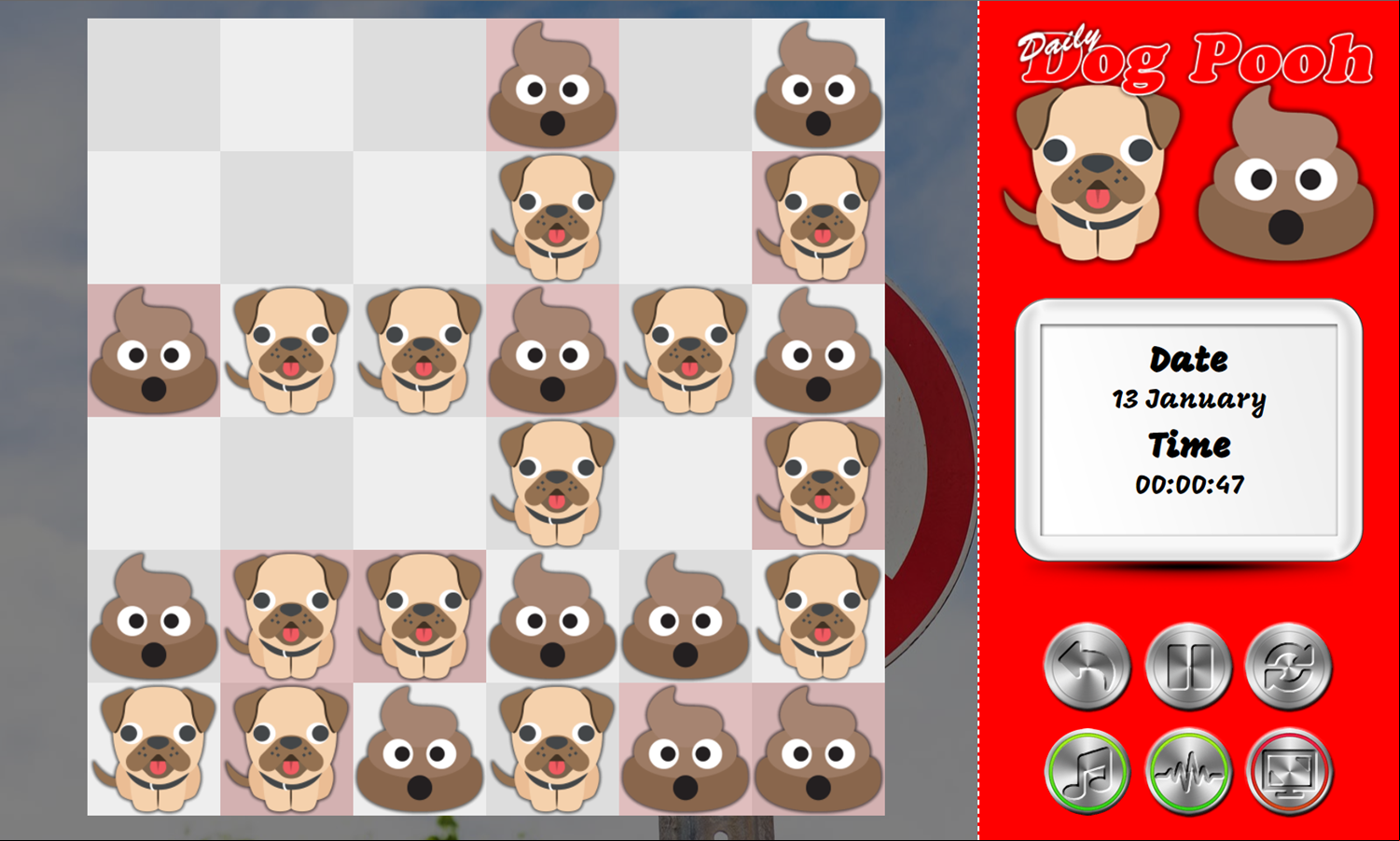 Daily Dog Pooh Game Solving Puzzle Screenshot.