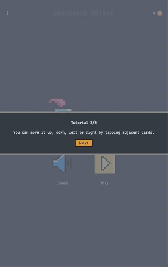 Dangerous Knight Game Controls Screenshot.