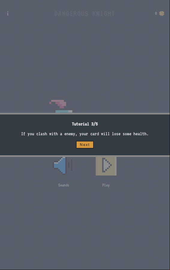 Dangerous Knight Game Instructions Screenshot.