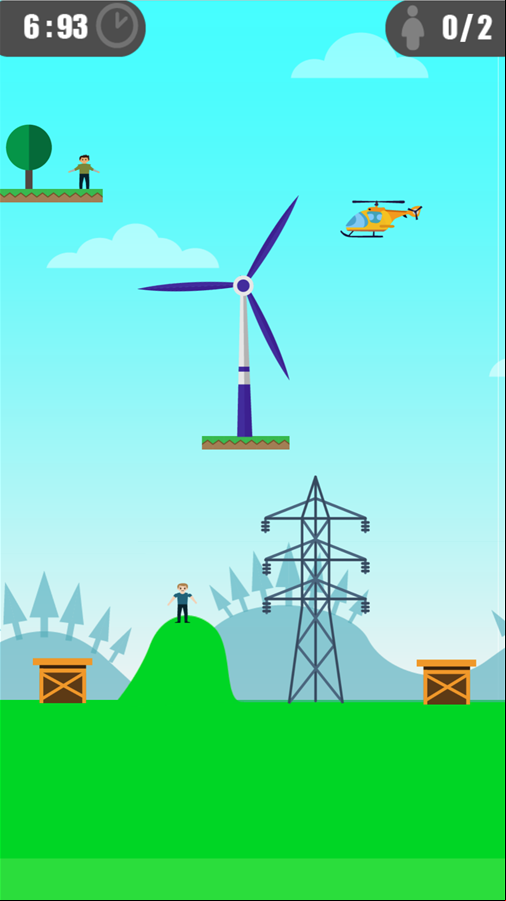 Dangerous Rescue Game Windmill Level Screenshot.