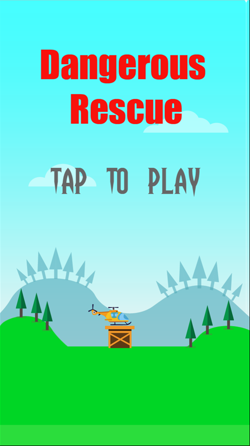 Dangerous Rescue Game Welcome Screen Screenshot.