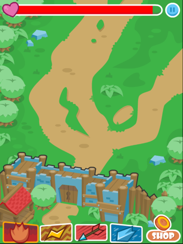 Defend the Castle Game Start Screenshot.