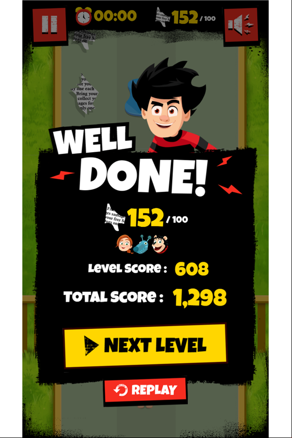 Dennis & Gnasher Sausage & Chips Game Gnipper Level Beat Screenshot.