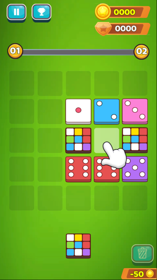Dice Merge Game Instructions Screenshot.