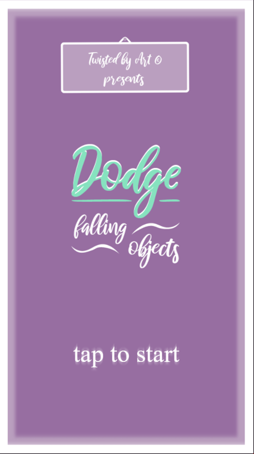 Dodge Falling Objects Game Loading Screen Screenshot.