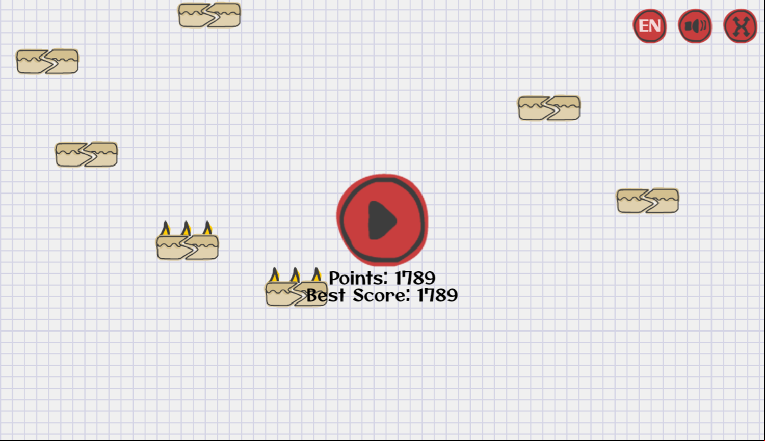 Doodle Jump Extra Game Over Screenshot.