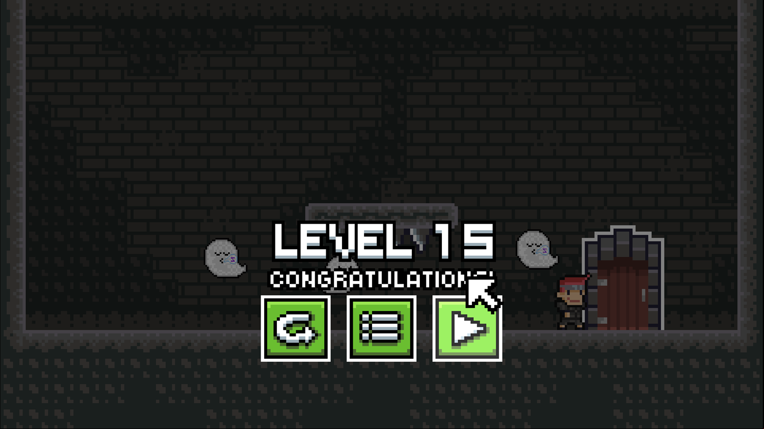 Dungeon Quest Game Level Complete Screen Screenshot.