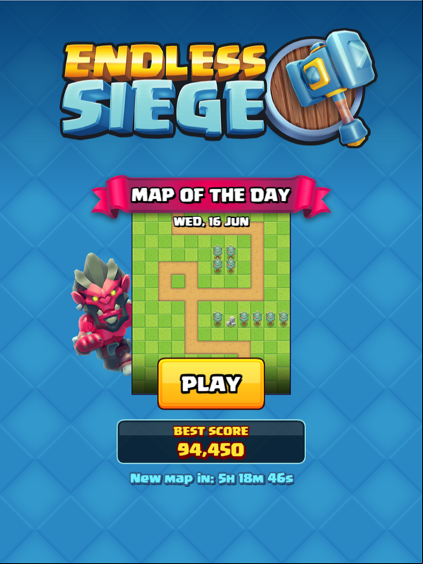 Endless Siege Tower Defense Welcome Screen Screenshot.