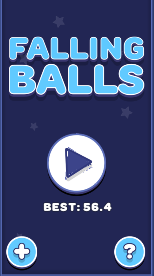 Falling Balls Game Welcome Screen Screenshot.