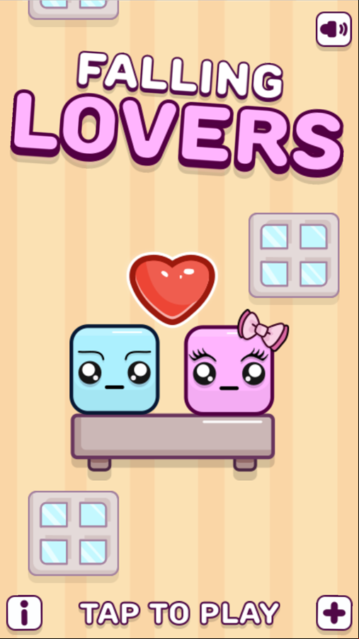 Falling Lovers Game Welcome Screen Screenshot.