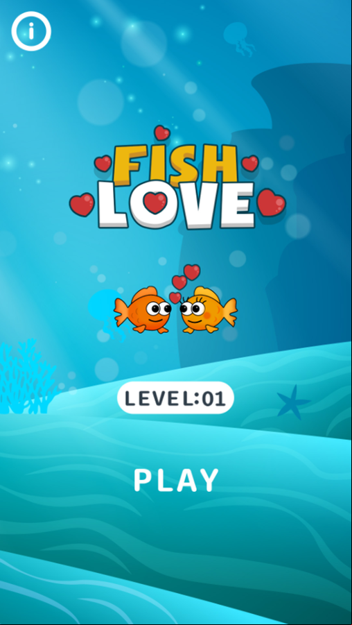 Fish Love Game Welcome Screen Screenshot.