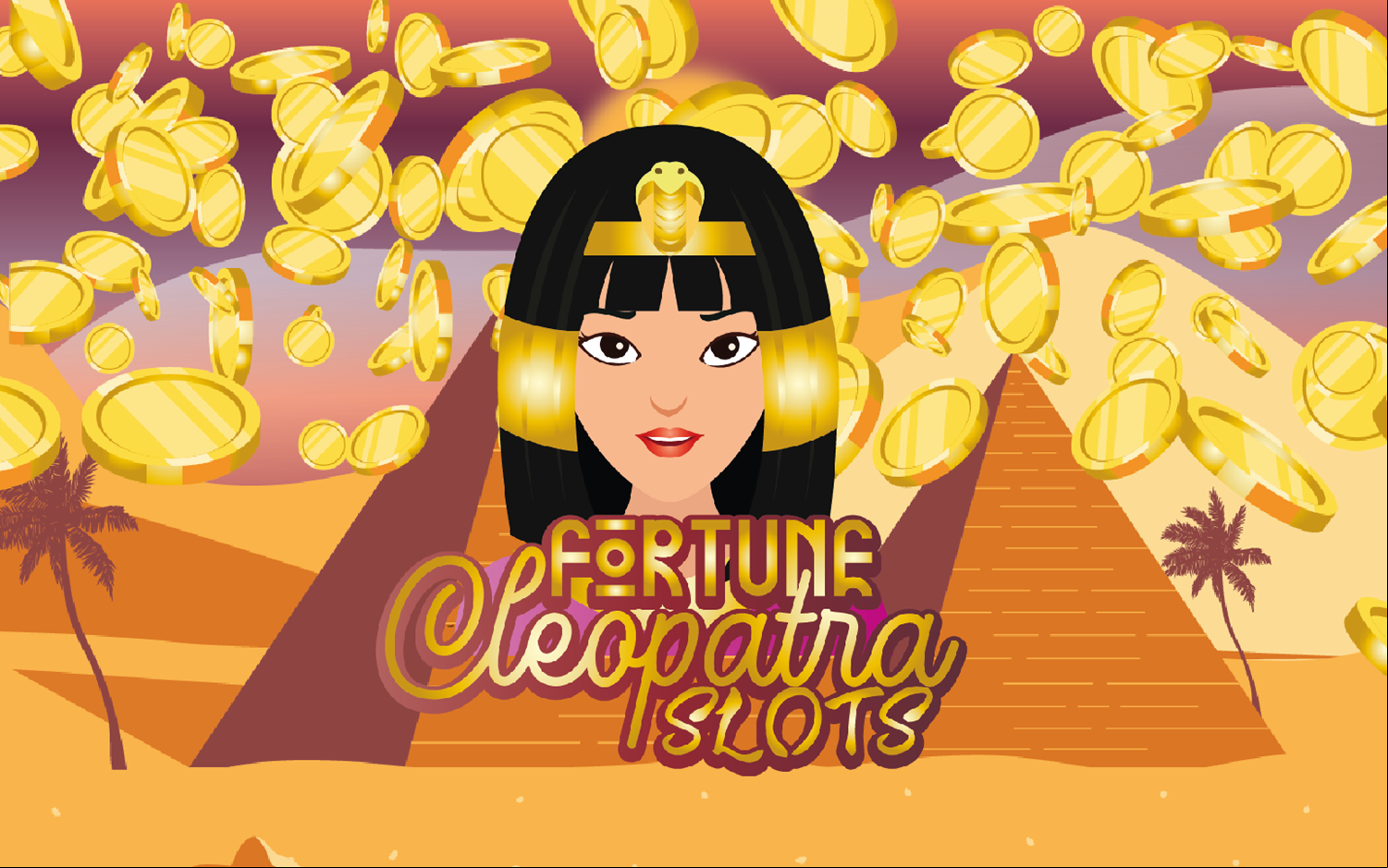 Fortune Cleopatra Slots Game Welcome Screen Screenshot.