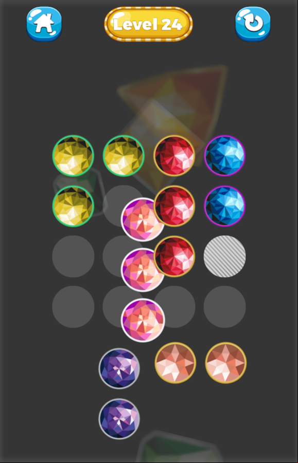 Gem Puzzle Game Level Progress Screenshot.