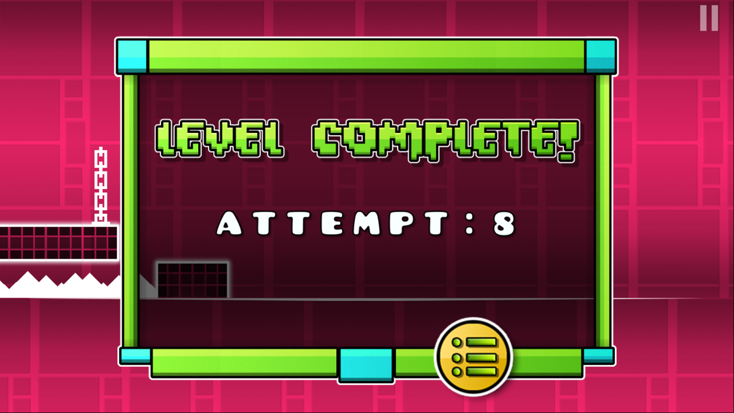 Geometry Jump Game Level Complete Screenshot.