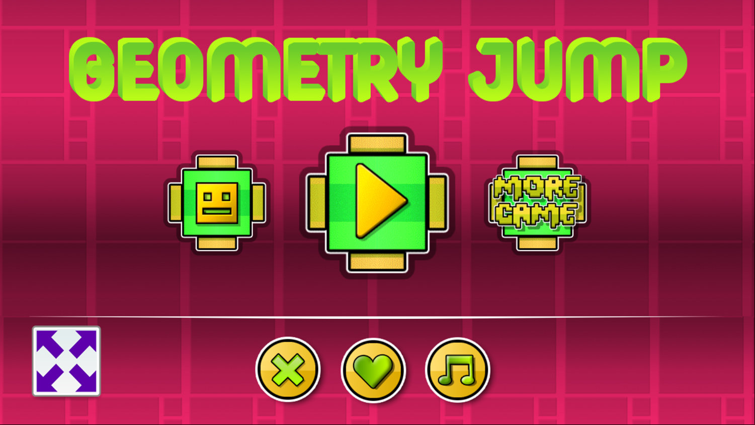 Geometry Jump Game Welcome Screen Screenshot.