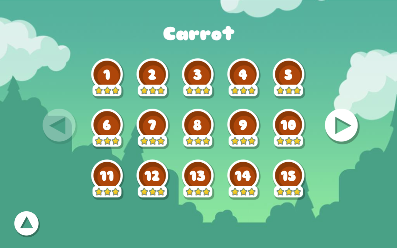 Greedy Rabbit Game Level Select Screen Screenshot.