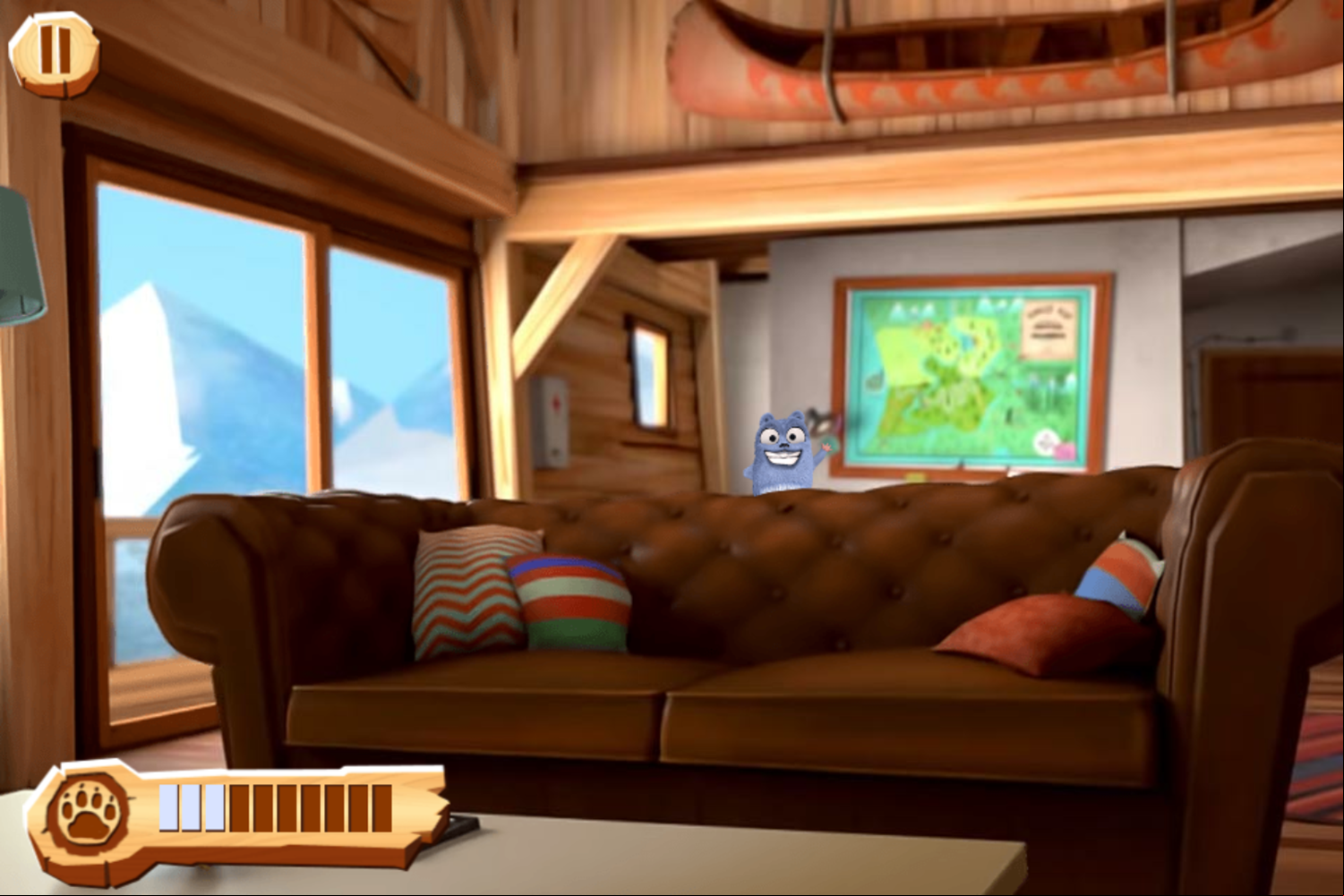 Grizzy and the Lemmings Whack a Lemming Game 2nd Stage Screenshot.