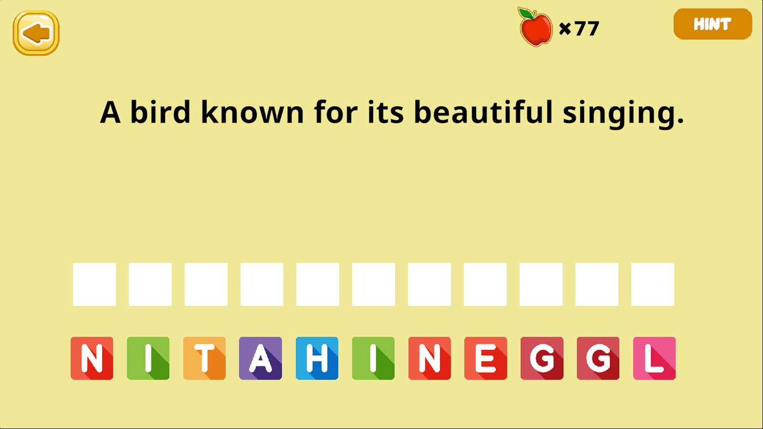 Guess Word Online Game Level Progress Screenshot.