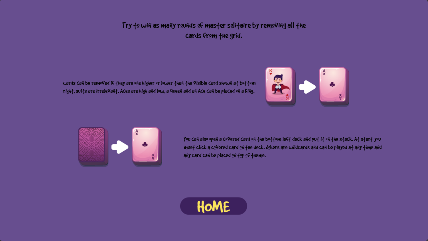 Halloween Master Solitaire Game How To Play Screenshot.