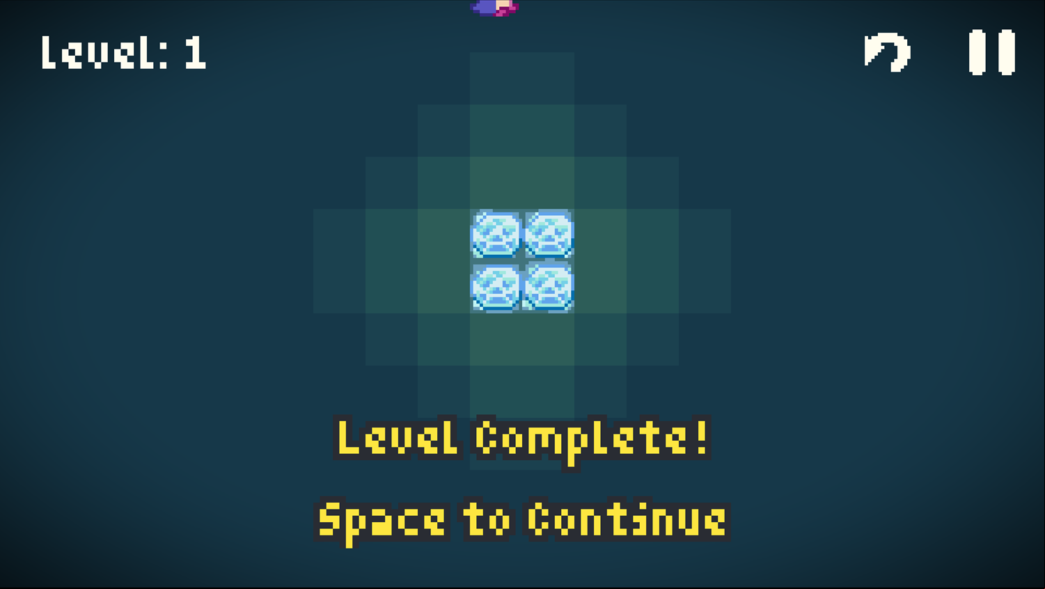 Icy Interval Game Level Beat Screen Screenshot.