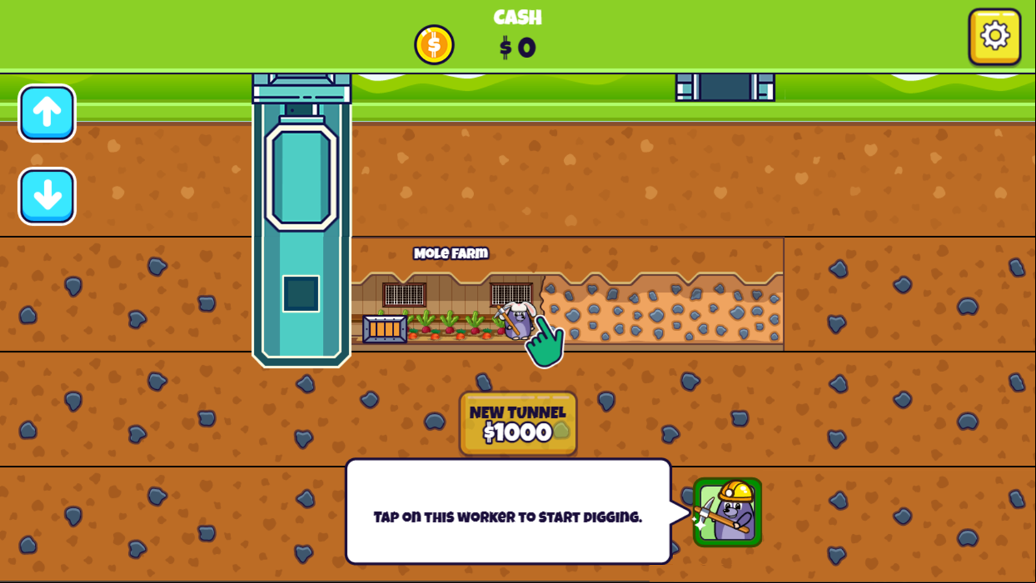 Idle Mole Empire Game How To Start Digging Screenshot.