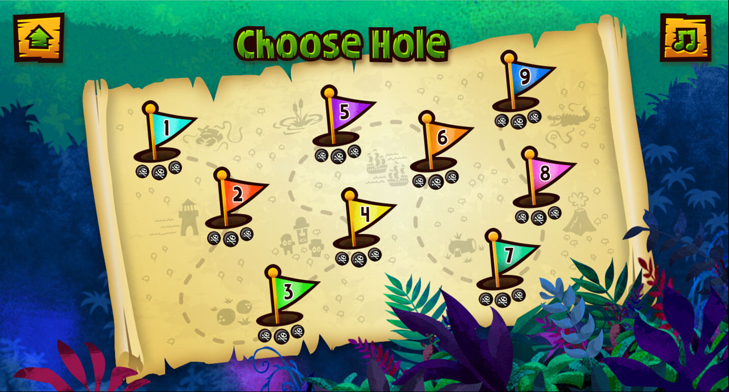 Jake & the Neverland Pirates Puttin Pirates Game Hole Select Screen Screenshot.