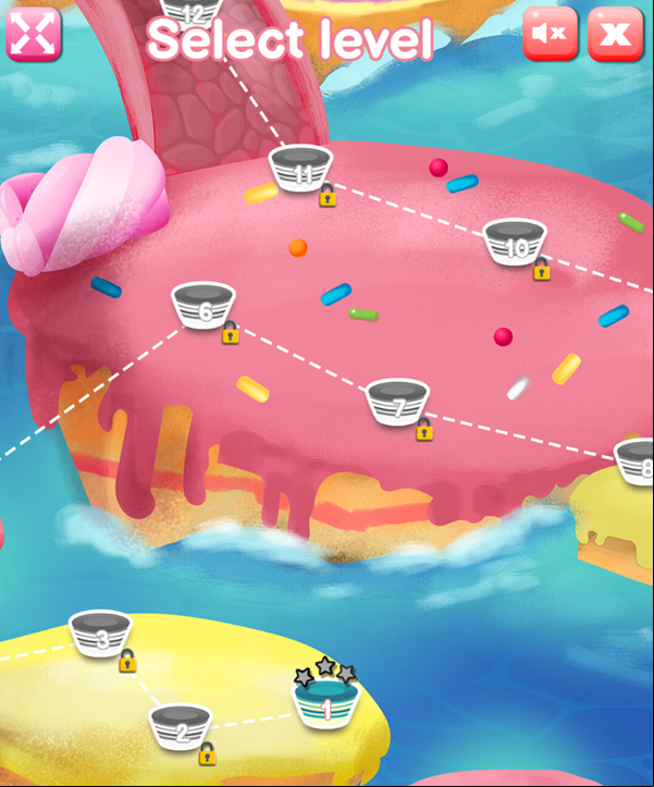 Jelly Island Game Select Level Screenshot.