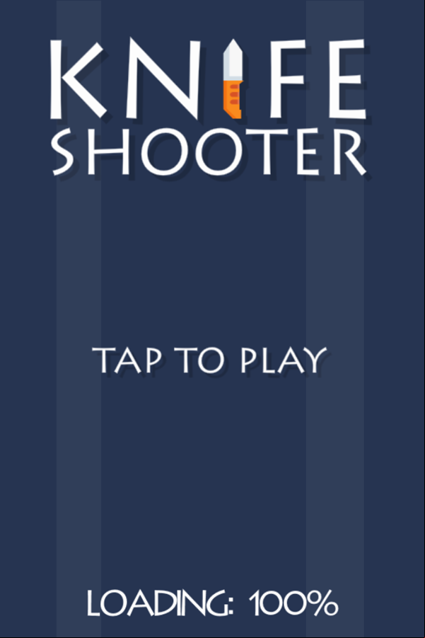 Knife Shooter Game Welcome Screen Screenshot.