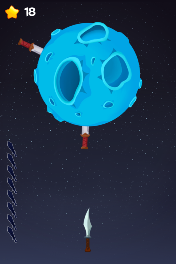 Knife Shot Game Boss Fight Screenshot.