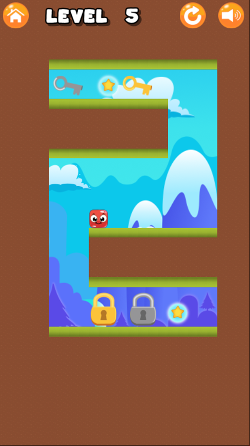 Lupi Square Game Level With Locks and Keys Screenshot.