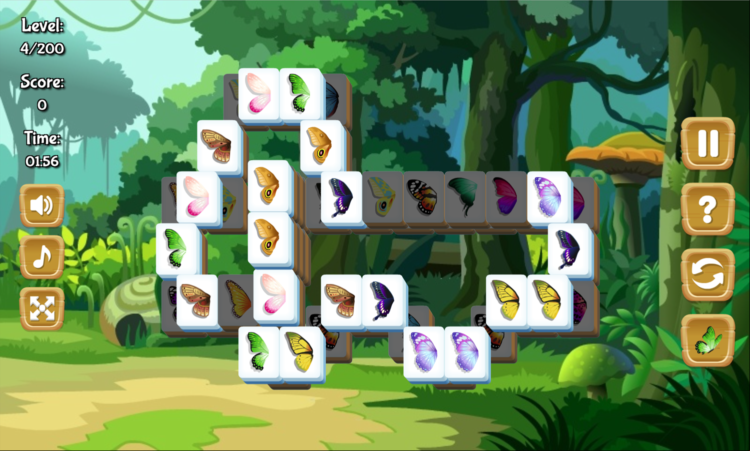 Mahjong Butterfly Garden Game Mahjong Triple Level Screenshot.