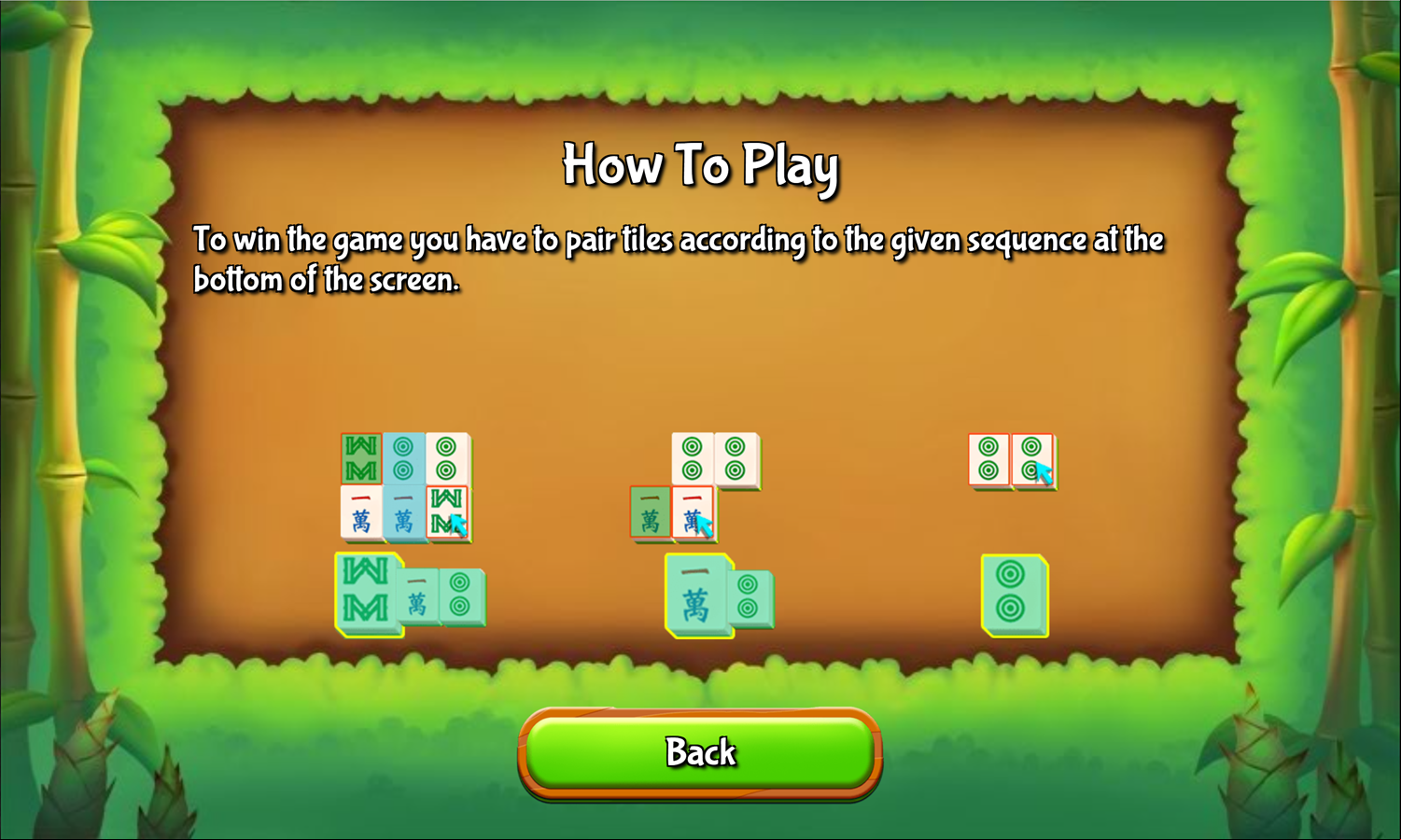 Mahjong Sequence Game How to Play Screen Screenshot.