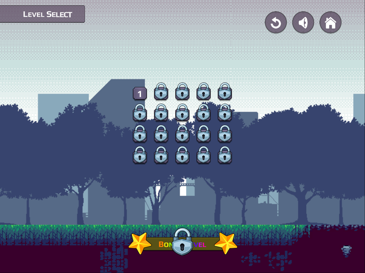 Marble Bounce Game Level Select Screenshot.
