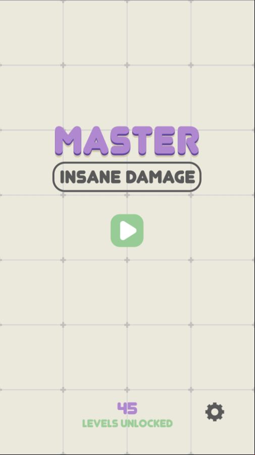 Master Insane Damage Game Welcome Screen Screenshot.
