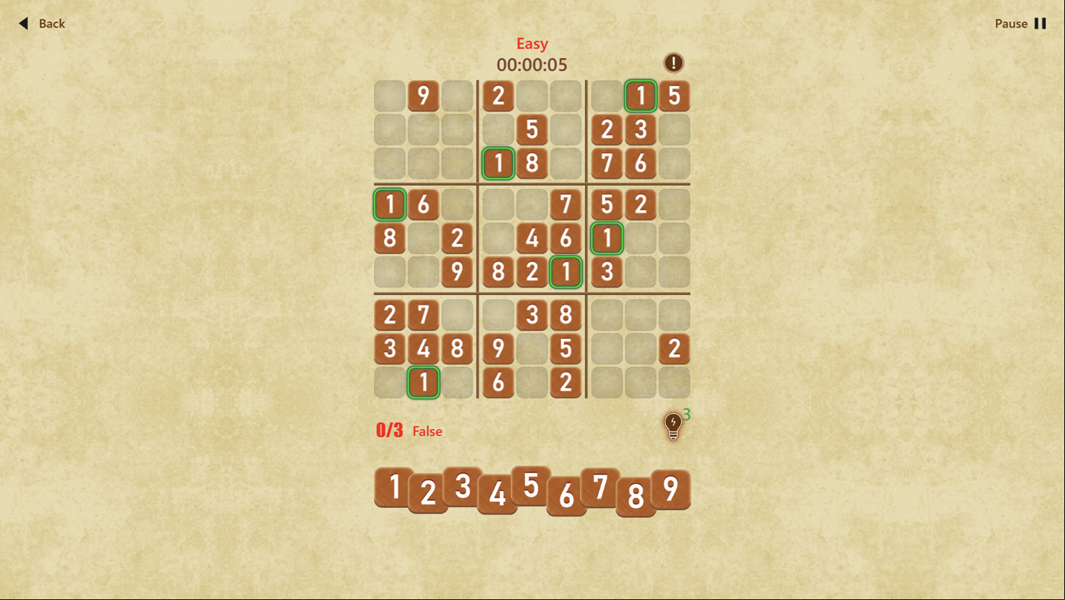 Master Sudoku Game Play Screenshot.