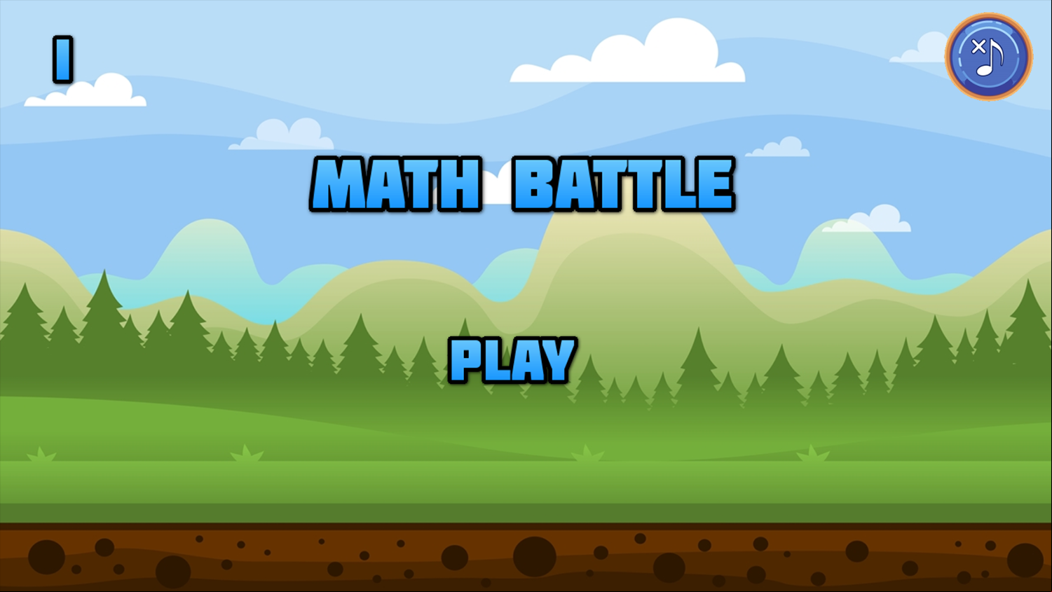 Math Battle Welcome Screen Screenshot.
