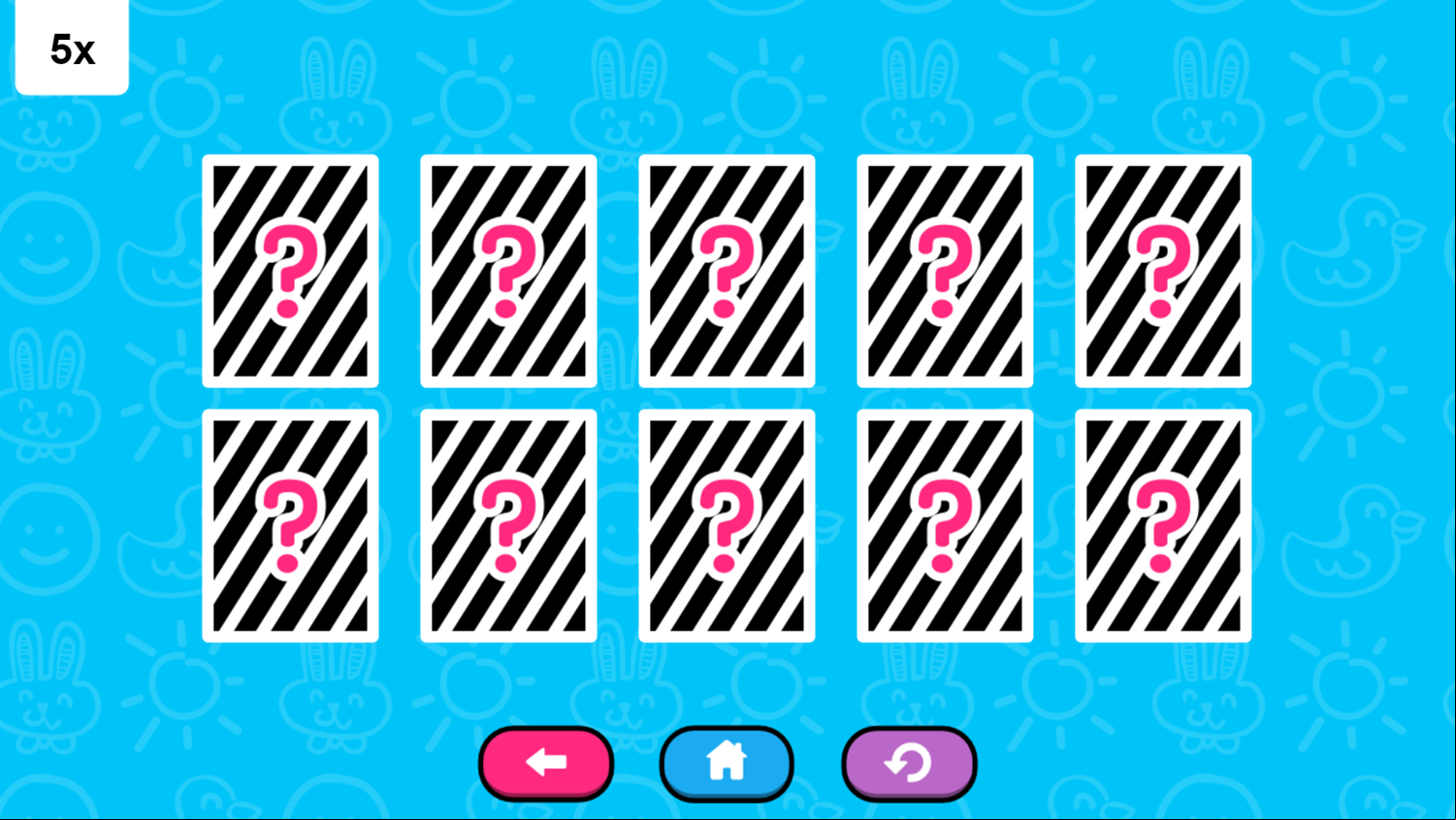 Math Memory Game Start Screenshot.