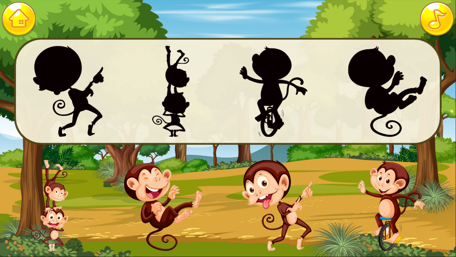 Monkey Shadows Game Level Start Screenshot.